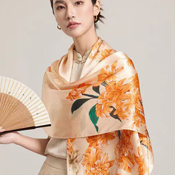 Solid Color 100% Mulberry Silk Scarf – Luxury Headscarf for Women
