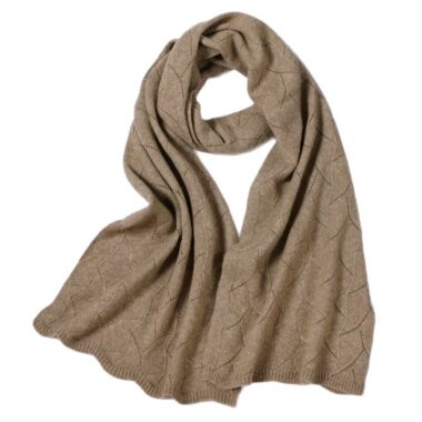  100% Pure Wool Scarf for Women – Korean Lace Knit Long Shawl