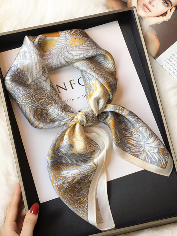 2025 New Fashionable Silk Scarf for Women, Luxury Small Square Silk Scarf