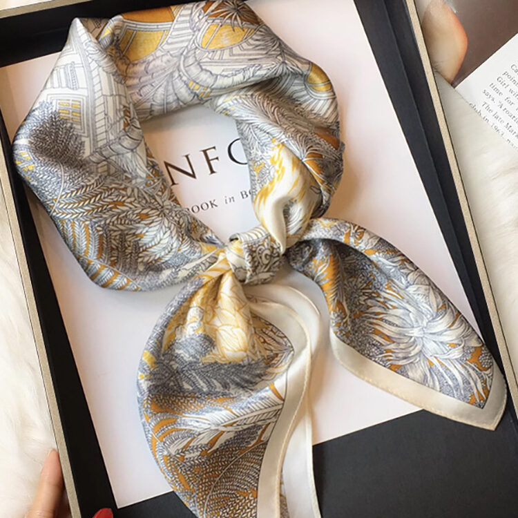 2025 New Fashionable Silk Scarf for Women, Luxury Small Square Silk Scarf