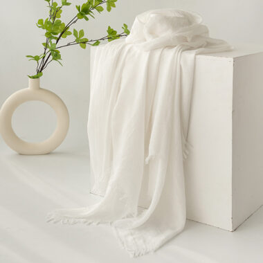 Elegant Cotton Scarf for Spring & Summer, Sun Protection, Simple Design

