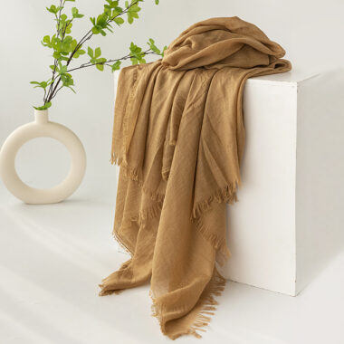 Elegant Cotton Scarf for Spring & Summer, Sun Protection, Simple Design

