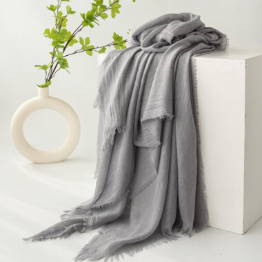 Elegant Cotton Scarf for Spring & Summer, Sun Protection, Simple Design

