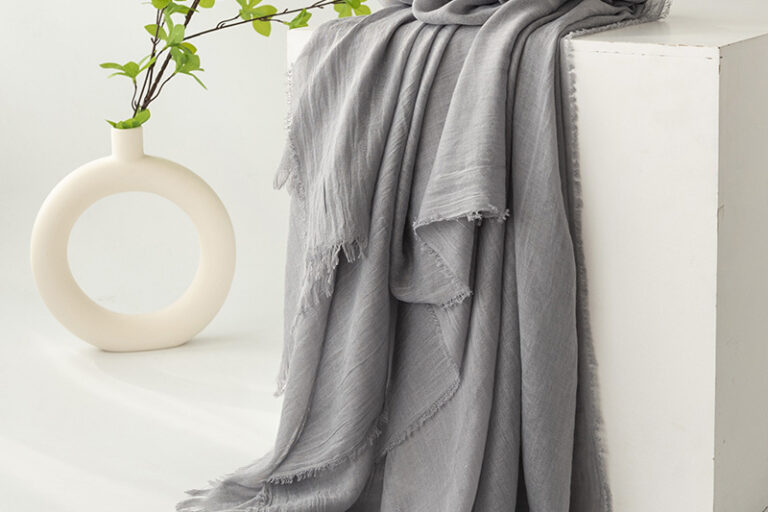 Elegant Cotton Scarf for Spring & Summer, Sun Protection, Simple Design