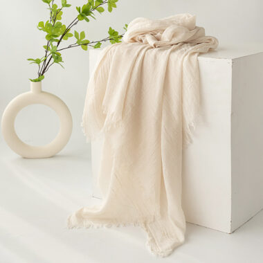Elegant Cotton Scarf for Spring & Summer, Sun Protection, Simple Design

