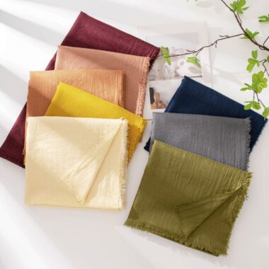 Elegant Cotton Scarf for Spring & Summer, Sun Protection, Simple Design

