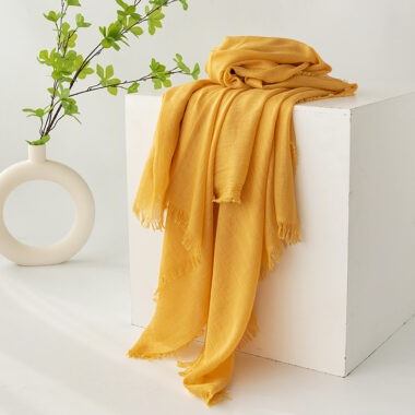 Elegant Cotton Scarf for Spring & Summer, Sun Protection, Simple Design

