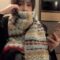 Fair Isle Wool Scarf for Women – Vintage Chunky Knit Mohair Winter Wrap
