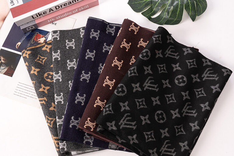 Men's Jacquard Wool-Feel Winter Scarf with Silky Brushed Texture