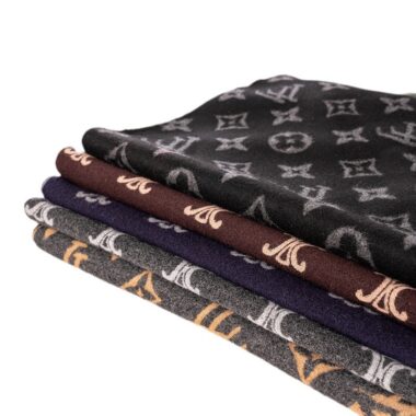 Men's Jacquard Wool-Feel Winter Scarf with Silky Brushed Texture
