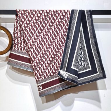  Double-Sided Twill Letter Print Silk Scarf for Women