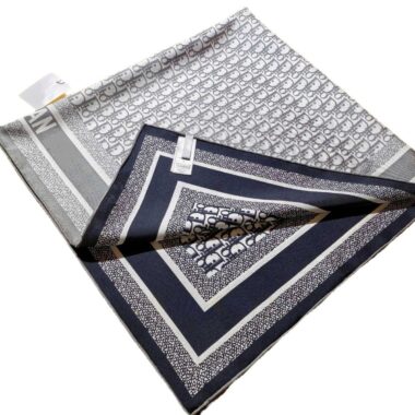  Double-Sided Twill Letter Print Silk Scarf for Women