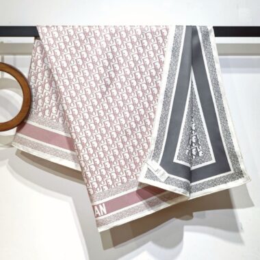  Double-Sided Twill Letter Print Silk Scarf for Women