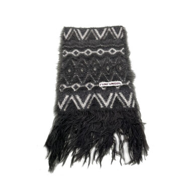 Ethnic Color-block Wool Scarf with Jacquard Weaving and Tassels for Women