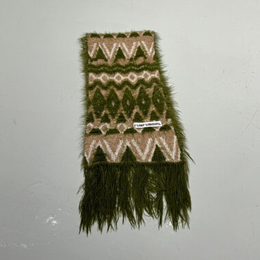 Ethnic Color-block Wool Scarf with Jacquard Weaving and Tassels for Women
