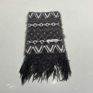 Ethnic Color-block Wool Scarf with Jacquard Weaving and Tassels for Women