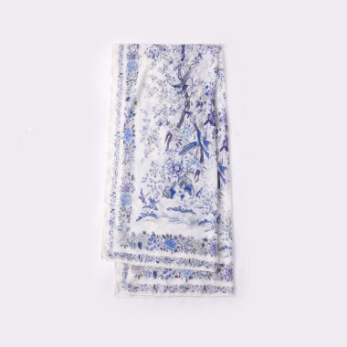 Vintage Floral Cotton-Linen Scarf for Women, Fashionable and Elegant