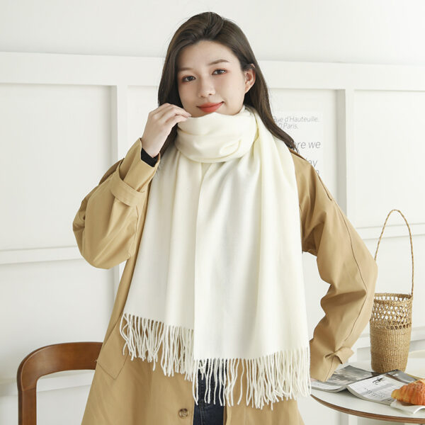 Luxurious Wool and Cashmere Scarf for Women and Men – Thickened Winter Shawl
